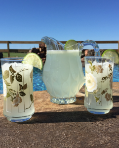 My Farmtastic Life Recipe - Limeade in a vintage pitcher and glasses